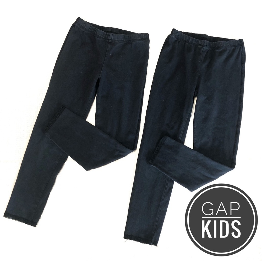 ‼️LAST CHANCE‼️ GAP Kids Set of 2 Black Lace Hem Leggings